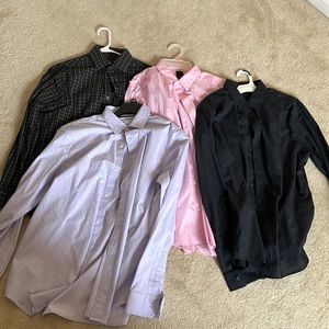 4 men’s dress shirts (old navy, H&M, Calvin Klein)